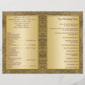 Royal Lila and Gold Medallion Wedding Program (Rückseite)