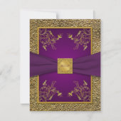 Royal Lila and Gold RSVP Card (Vorderseite)