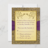 Royal Lila and Gold RSVP Card (Rückseite)