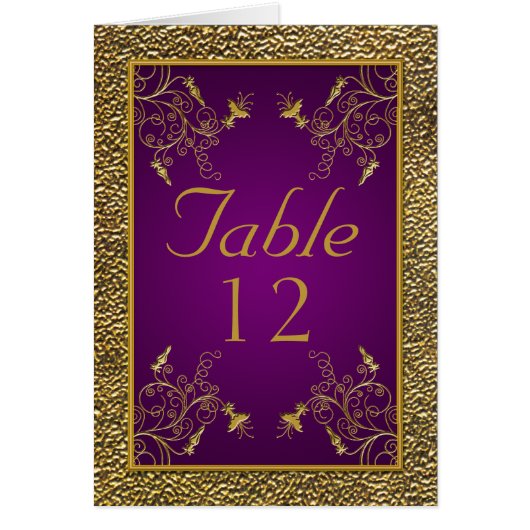 Royal Lila and Gold Table Card (Vorne)