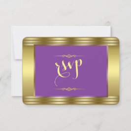 Royal Lila and Gold Wedding RSVP