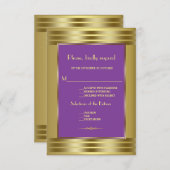 Royal Lila and Gold Wedding RSVP (Vorne/Hinten)