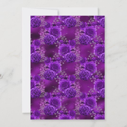 Royal Lila and Silver Floral Shows by Mail Einladung (Rückseite)