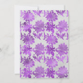 Royal Lila and Silver Floral Wedding Einladung (Rückseite)