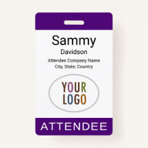 Royal Lila Attende Abzeichen Logoklammer Lanyard R