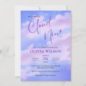 Royal Lila auf Cloud 9 Brautparty Einladung (Vorderseite)