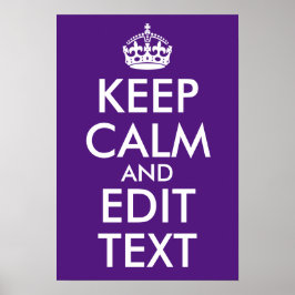 Royal Lila Behielt Calm und Bearbeiten von Text Poster