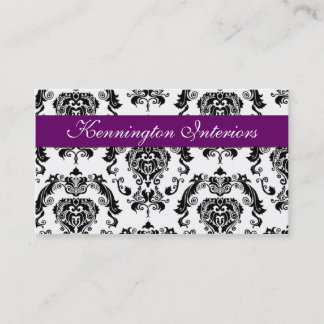 Royal Lila Black Damask Lace Business Cards Visitenkarte
