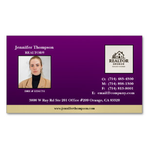 Royal Lila Business Card mit Goldener Akzent gekla Magnetische Visitenkarte