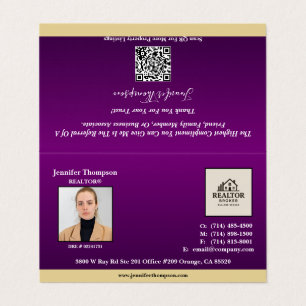 Royal Lila Business Card mit Goldener Akzent gekla Visitenkarten