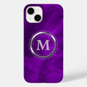 Royal Lila Chrome Monogram Case-Mate iPhone Hülle (Rückseite)