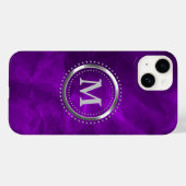 Royal Lila Chrome Monogram Case-Mate iPhone Hülle (Rückseite (Horizontal))
