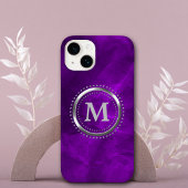 Royal Lila Chrome Monogram iPhone Hülle