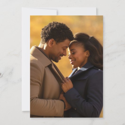 Royal Lila Couple Foto Verlobung Ankündigung (Rückseite)