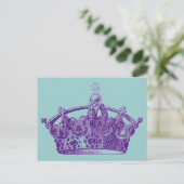 Royal Lila Crown Postkarte (Stehend Vorderseite)