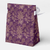 Royal Lila Damask Monogram-Gastgeschenk Hochzeit Geschenkschachtel (Rückseite)