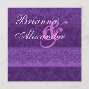 Royal Lila Damask und Einladung zur Hochzeit