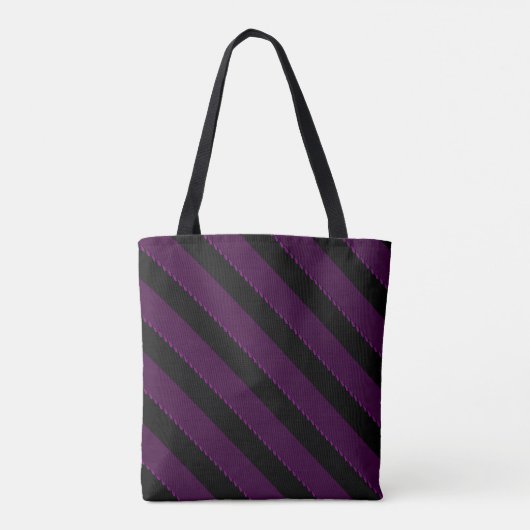 Royal Lila Diagonal Stripe Tasche (Rückseite)