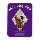 Royal Lila Diamond Foto Wedding Save the Date Magnet (Vertikal)