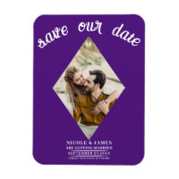 Royal Lila Diamond Foto Wedding Save the Date