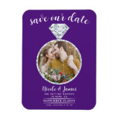 Royal Lila Diamond Ring Foto Save the Date Magnet (Vertikal)