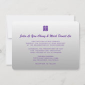 ©Royal Lila Dragon-Phoenix Chinese Wedding Einladung (Rückseite)