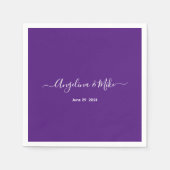 Royal lila - elegante Schrift personalisiert Serviette (Vorderseite)