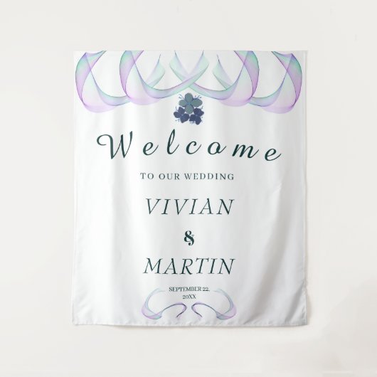 Royal Lila Faith Mini Floral Wedding Background Wandteppich (Vorderseite)