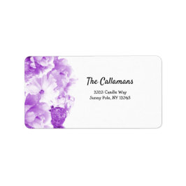 Royal Lila Floral Address Label Adressaufkleber