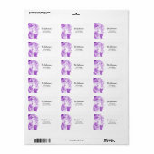Royal Lila Floral Address Label Adressaufkleber (Vorne)