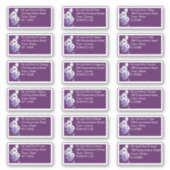 Royal Lila Floral Individual Wedding Address Aufkleber (Vorderseite)