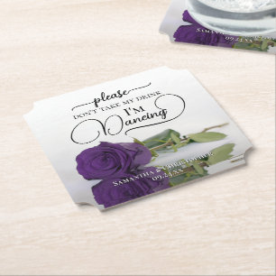Royal Lila Glam Rose Nimm meine Trinkehe nicht. Untersetzer