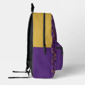 Royal Lila Glitzer Gold Geometric Deko Name Bedruckter Rucksack (Links)