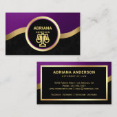 Royal Lila Gold Anwalt Visitenkarte (Vorne/Hinten)