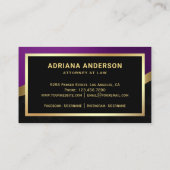 Royal Lila Gold Anwalt Visitenkarte (Rückseite)