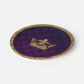 Royal Lila & Gold Crown Elegantes Royal Storybook Pappteller (Schrägansicht)