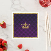 Royal Lila & Gold Crown Elegantes Royal Storybook Serviette (Beispiel)