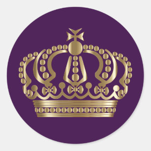 Royal Lila Gold Crown Umschlag Aufkleber