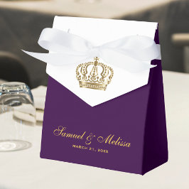 Royal Lila Gold Crown Wedding Geschenkschachtel