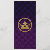 Royal Lila Gold Drapes Scroll Wedding Menu Menükarte (Rückseite)