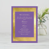 Royal Lila & Gold Indian Style Wedding Einladung (Stehend Vorderseite)