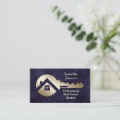Royal Lila Gold Key Real Anwesen Business Card Visitenkarte (Stehend Vorderseite)