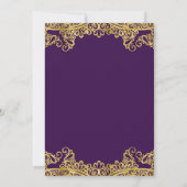 Royal Lila & Gold Lace Dirty 30. Geburtstag Einladung (Rückseite)