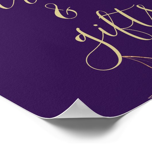 Royal Lila & Gold Moderne Blumenkarten & Geschenke Poster (Ecke)