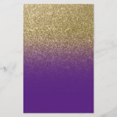 Royal Lila Gold Ombre Glitzer Briefpapier (Vorderseite)