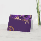 Royal Lila & Gold Rose Elegante  Charro Western Dankeskarte (Rückseite)