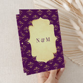 Royal Lila Gold Verziert Anand Karaj Sikh Wedding Einladung