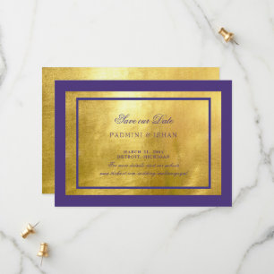 Royal Lila & Gold Wedding rettet das Datum Save The Date
