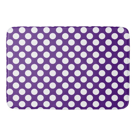 Royal Lila: Grosses Polka Dot Pattern Badematte (Vorderseite)
