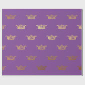 Royal Lila Lavender Crown Heraldic Prince Geschenkpapier (Flach)